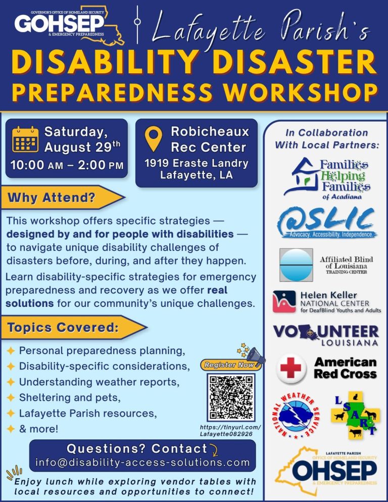 Disability Disaster Preparedness Workshop